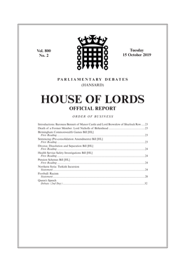 House of Lords Official Report