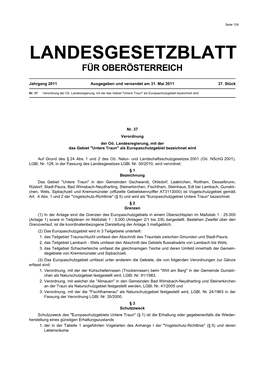 Landesgesetzblatt Für Oberösterreich