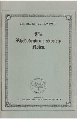 Rhododendron Society Notes Vol III.V 1929-1931 for WEBSITE