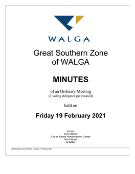 Great Southern Zone of WALGA MINUTES