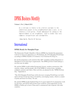 DPRK Business Monthly Volume 1, No