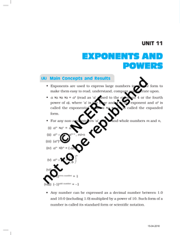 Unit 11(Exponents & Powers)