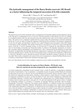 The Hydraulic Management of the Barra Bonita Reservoir (SP, Brazil)