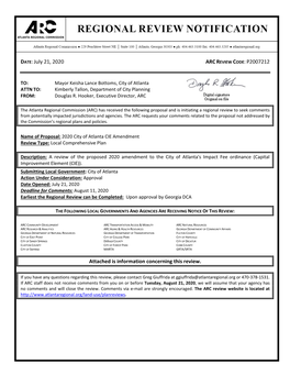 2020 City of Atlanta CIE Amendment Review Type: Local Comprehensive Plan