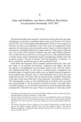 Was There a Military Revolution in Lancastrian Normandy 1415–50?1