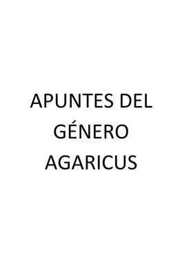 Claves De Agaricus