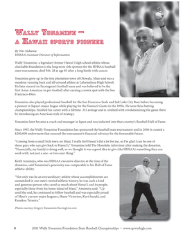 Wally Yonamine – a Hawaii Sports Pioneer
