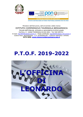 Piano Triennale Dell'offerta Formativa (PTOF). 2019/2022