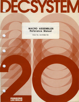 DECSYSTEM-20 Macro Assembler Reference Manual