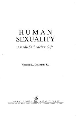 HUMAN SEXUALITY an All-Embracing Gift