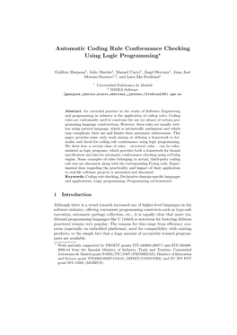 Automatic Coding Rule Conformance Checking Using Logic Programming⋆
