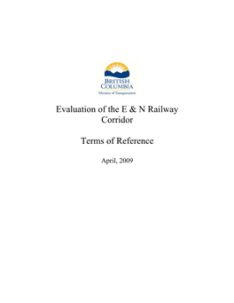 Evaluation of the E&N Railway – Terms of Reference