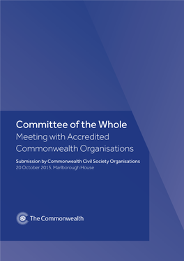 Committee of the Whole Meeting with Accredited Commonwealth Organisations