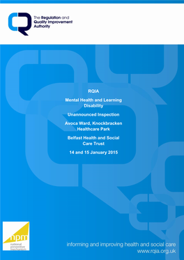 RQIA Mental Health and Learning Disability Unannounced Inspection