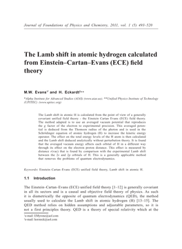 The Lamb Shift in Atomic Hydrogen Calculated from Einstein–Cartan–Evans (ECE) Field Theory