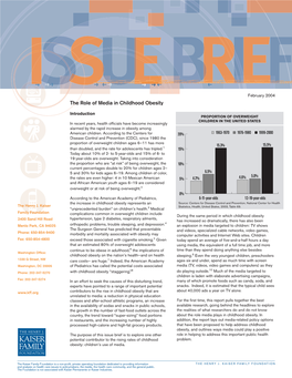 The Role of Media in Childhood Obesity