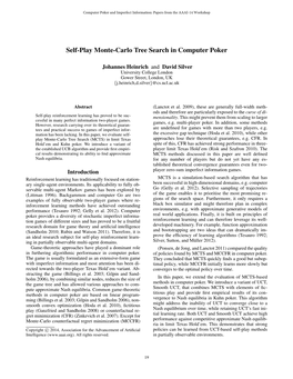 Self-Play Monte-Carlo Tree Search in Computer Poker