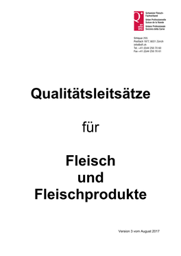 Qualitätsleitsätze Für Fleisch Und Fleischprodukte