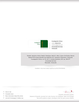 Redalyc.Nested PCR Reveals Elevated Over-Diagnosis of E. Histolytica In