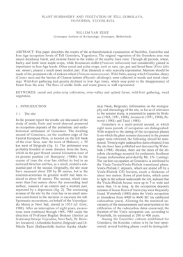 PLANT HUSBANDRY and VEGETATION of TELL GOMOLAVA, VOJVODINA, YUGOSLA VIA WILLEM V an ZEIST Groningen Lnstilute of Arclweology, Gr