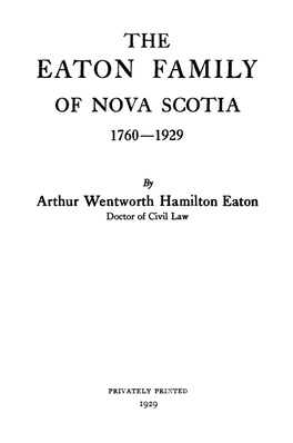 Eaton Family of Nova Scotia 176.0-1929