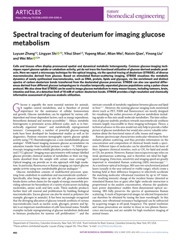 Spectral Tracing of Deuterium for Imaging Glucose Metabolism