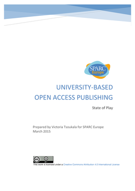 University-‐Based Open Access Publishing