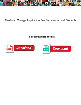 Cambrian College Application Fee for International Students