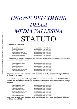 STATUTO Approvato Con Atti