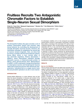 Fruitless Recruits Two Antagonistic Chromatin Factors to Establish Single-Neuron Sexual Dimorphism