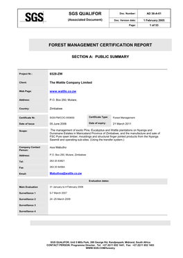 Sgs Qualifor Forest Management Certification