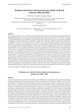 Trends in Freshwater Microcrustaceans Studies in Brazil Between 1990 and 2014 W