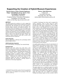 SIGCHI Conference Paper Format