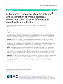 24-Hour Access Outpatient Clinic for Patients with Exacerbation Of