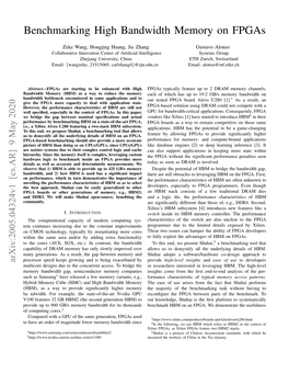 Benchmarking High Bandwidth Memory on Fpgas