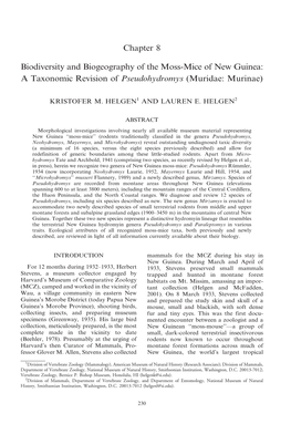 Chapter 8 Biodiversity and Biogeography of the Moss-Mice of New Guinea: a Taxonomic Revision of Pseudohydromys (Muridae: Murinae