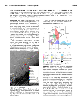 Apxs Compositional Trends Along Curiosity's Traverse