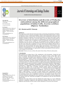 Overview of Distribution and Diversity of Wolbachia