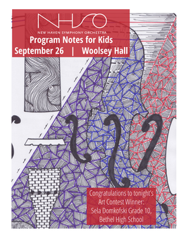 Program Notes for Kids September 26 | Woolsey Hall