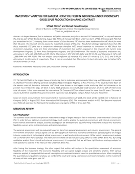 Investment Analysis for Largest Heavy Oil Field in Indonesia Under Indonesia’S Gross Split Production Sharing Contract