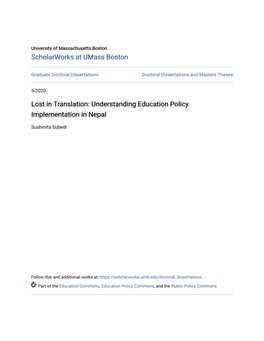 Understanding Education Policy Implementation in Nepal