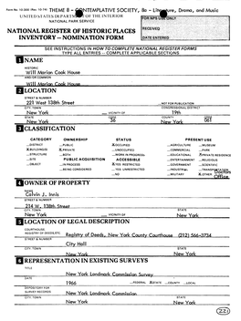 National Register of Historic Places Inventory - Nomination Form