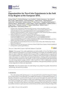 Opportunities for Two-Color Experiments in the Soft X-Ray Regime at the European XFEL