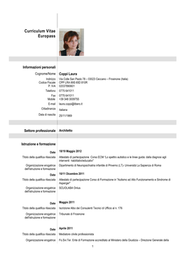 Curriculum Vitae Europass