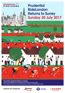 Prudential Ridelondon Returns to Surrey Sunday 30 July 2017