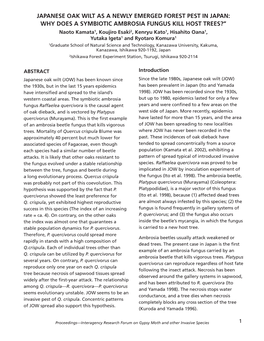 Japanese Oak Wilt As a Newly Emerged Forest Pest in Japan