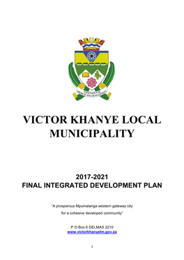 Victor Khanye Local Municipality 2017/22