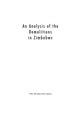 An Analysis of the Demolitions in Zimbabwe