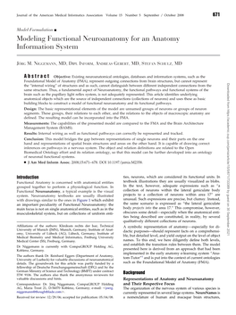 Modeling Functional Neuroanatomy for an Anatomy Information System