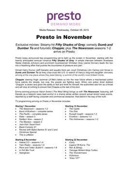 Presto in November